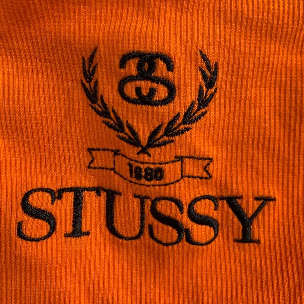 Cropped, vibrant orange Stussy top 🍊 never worn - Picture 2 of 4